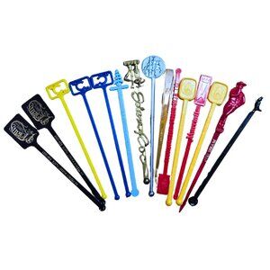 Vintage Advertising Swizzle Sticks Stirrer Sticks Tiki Bar Set Of 15